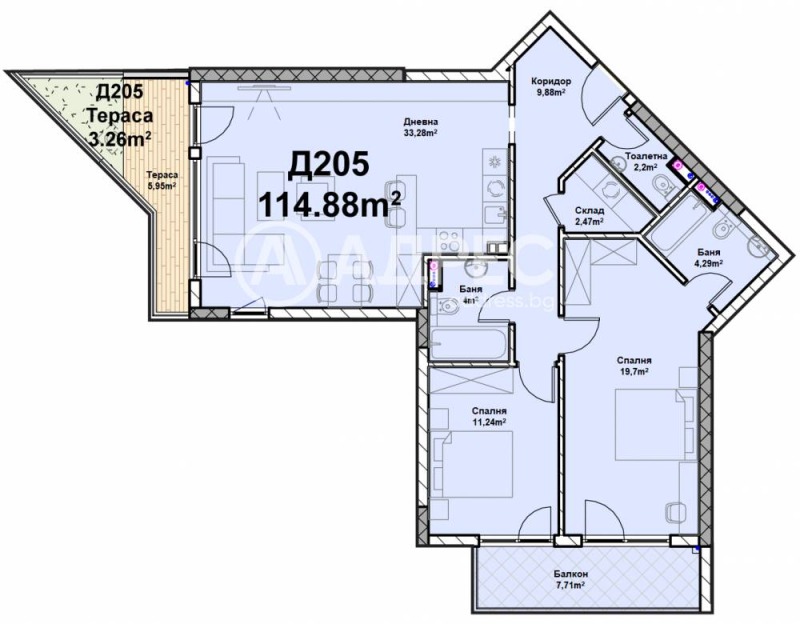 Продава 3-СТАЕН, гр. София, Полигона, снимка 4 - Апартаменти - 53365802