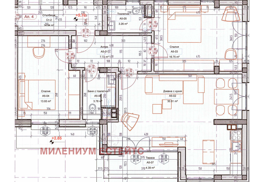 Продава 3-СТАЕН, гр. София, в.з.Киноцентъра, снимка 2 - Апартаменти - 52115668