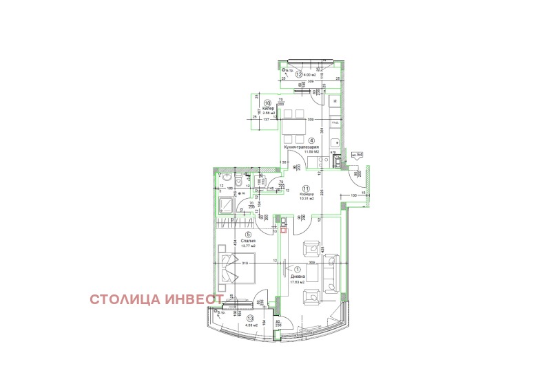 Продаја  1 спаваћа соба Русе , Центар , 102 м2 | 60562044