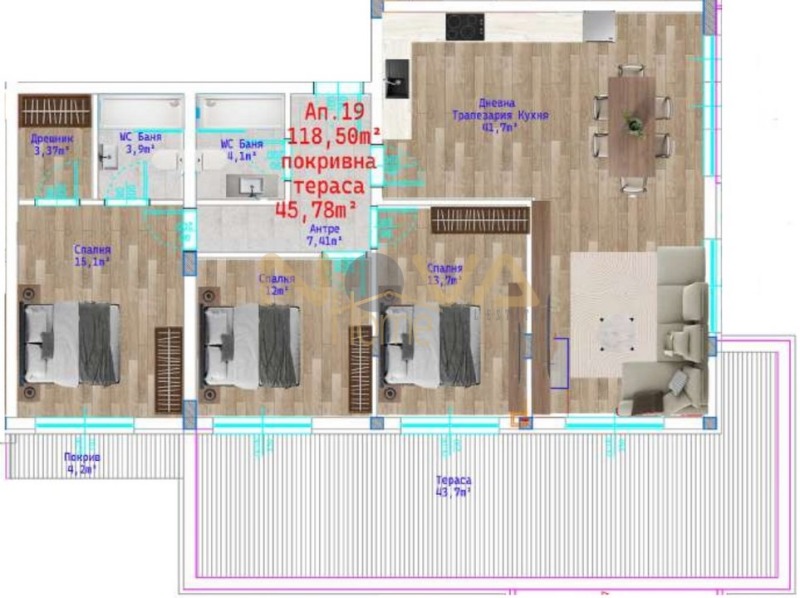 Продаја  3 спаваће собе Варна , Виница , 164 м2 | 60319361 - слика [2]