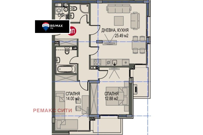 Продава 3-СТАЕН, гр. София, Кръстова вада, снимка 2 - Aпартаменти - 48112808