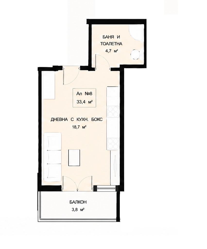 Продава 1-СТАЕН, гр. Варна, Бриз, снимка 12 - Апартаменти - 56099850