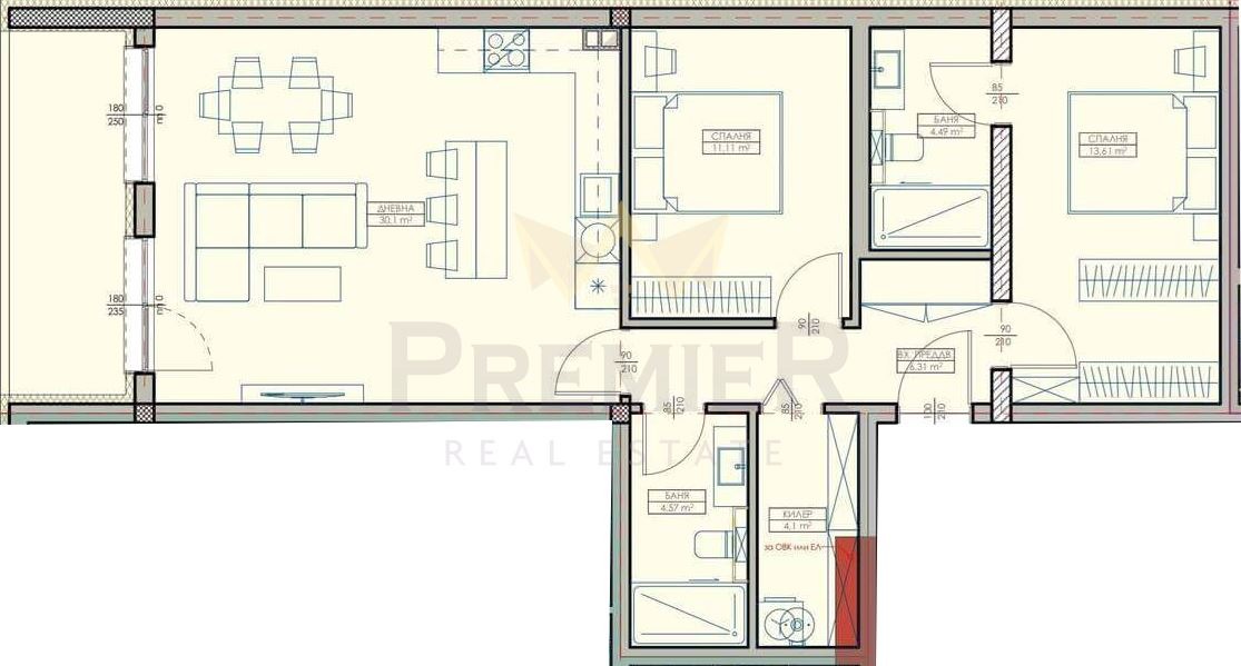 Продава 3-СТАЕН, гр. Варна, Кайсиева градина, снимка 2 - Апартаменти - 52573189