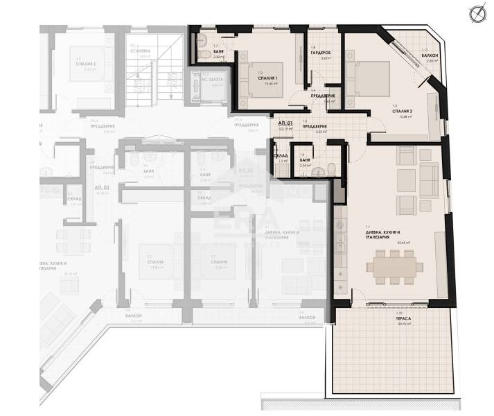 Satılık  2 yatak odası Sofia , Lagera , 146 metrekare | 47042525 - görüntü [6]