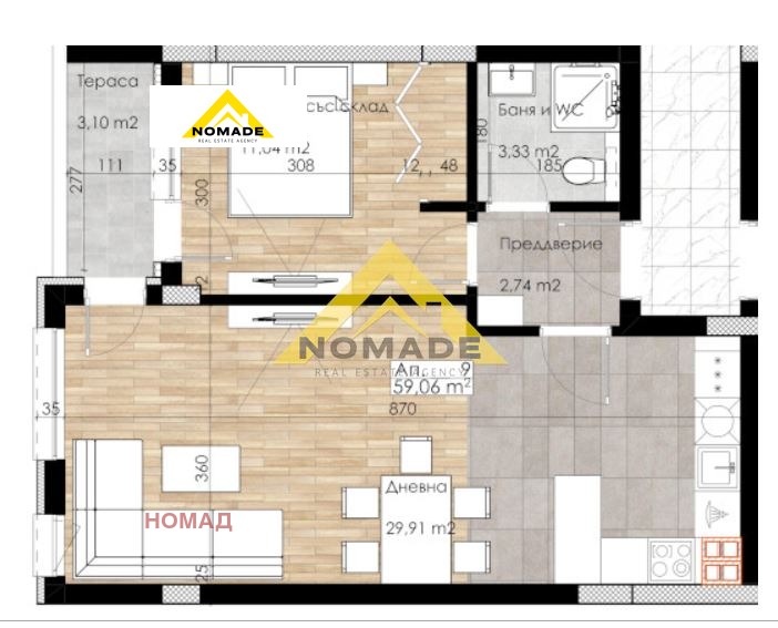 Myytävänä  1 makuuhuone Plovdiv , Ostromila , 68 neliömetriä | 23419217 - kuva [13]