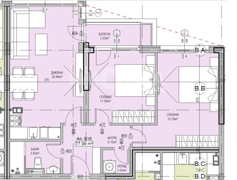 Продава 3-СТАЕН, гр. София, Манастирски ливади, снимка 2 - Апартаменти - 49794740