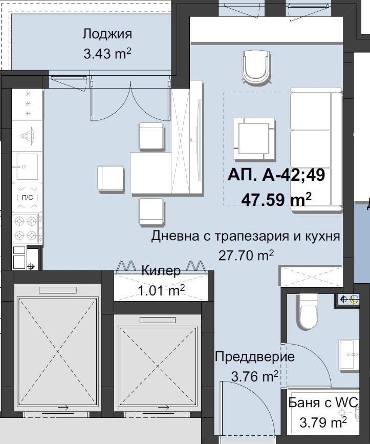 En venta  Estudio Plovdiv , Jristo Smirnenski , 61 metros cuadrados | 40979822