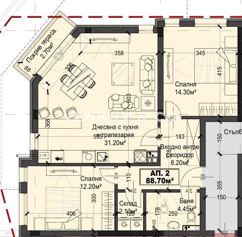 À venda  2 quartos região Sófia , Ravno pole , 97 m² | 75633153 - imagem [3]