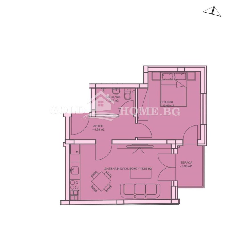 Продаја  1 спаваћа соба Пловдив , Центар , 70 м2 | 56762283 - слика [2]