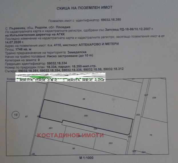 Продава ПАРЦЕЛ, с. Първенец, област Пловдив, снимка 2 - Парцели - 46164306