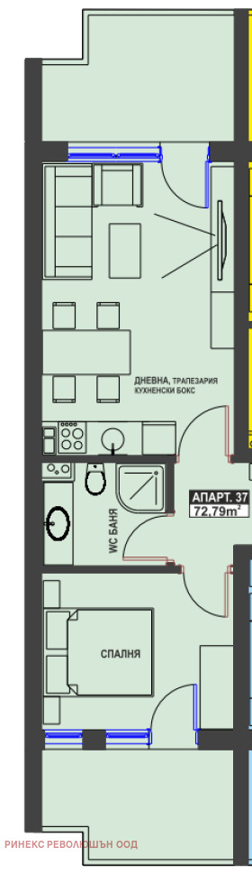 Продажба на двустайни апартаменти в град Бургас — страница 7 - изображение 1 