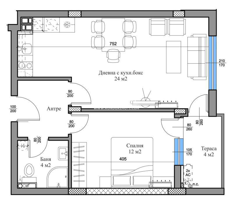 Till salu  1 sovrum Plovdiv , Vastanitjeski , 70 kvm | 68363800