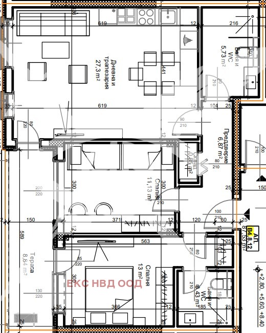 Продаја  2 спаваће собе Пловдив , Остромила , 105 м2 | 54188079