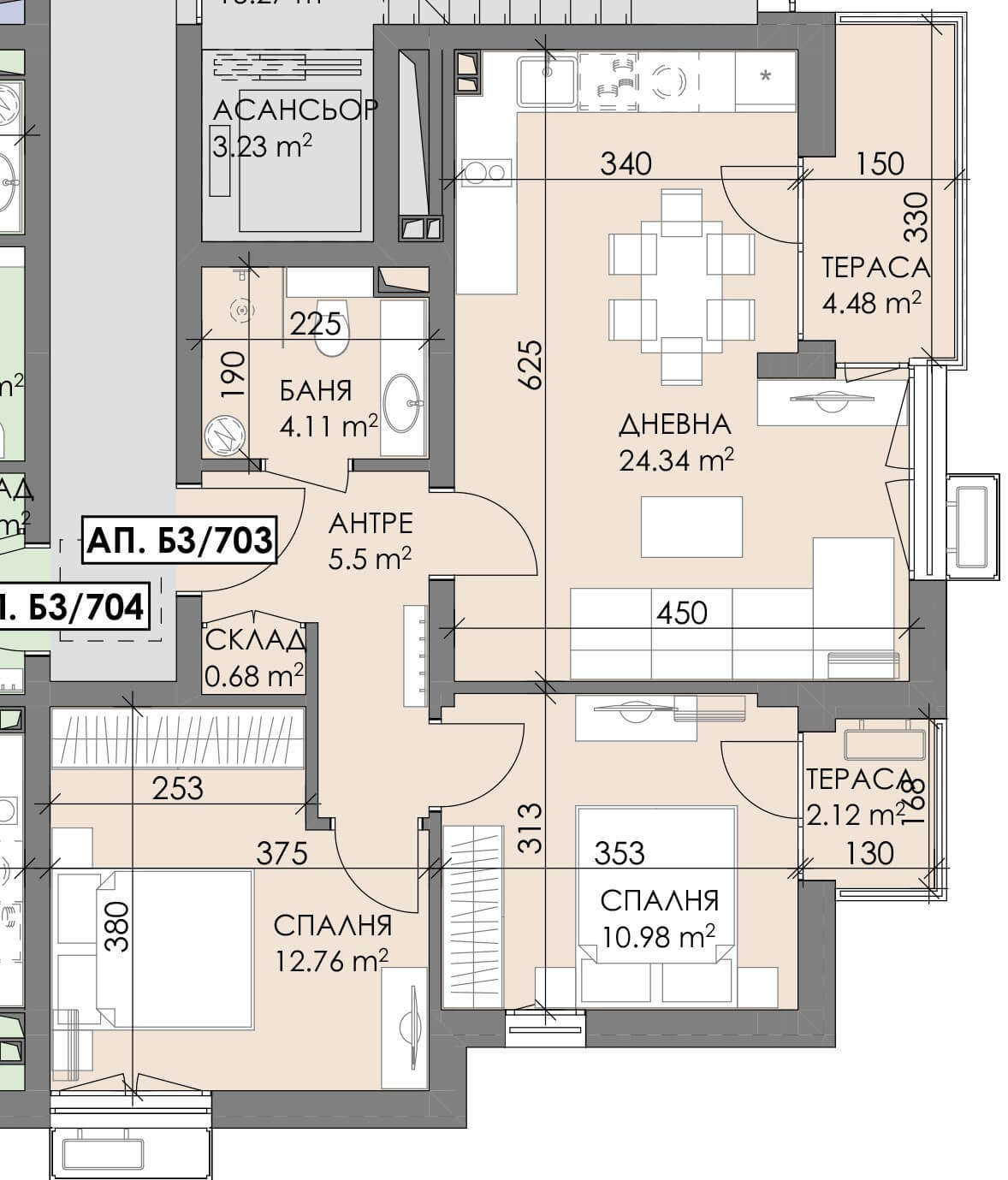 Продава  3-стаен град Бургас , Меден рудник - зона В , 90 кв.м | 38588384