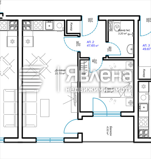 In vendita  1 camera da letto Varna , m-t Pchelina , 58 mq | 25006577 - Immagine [3]