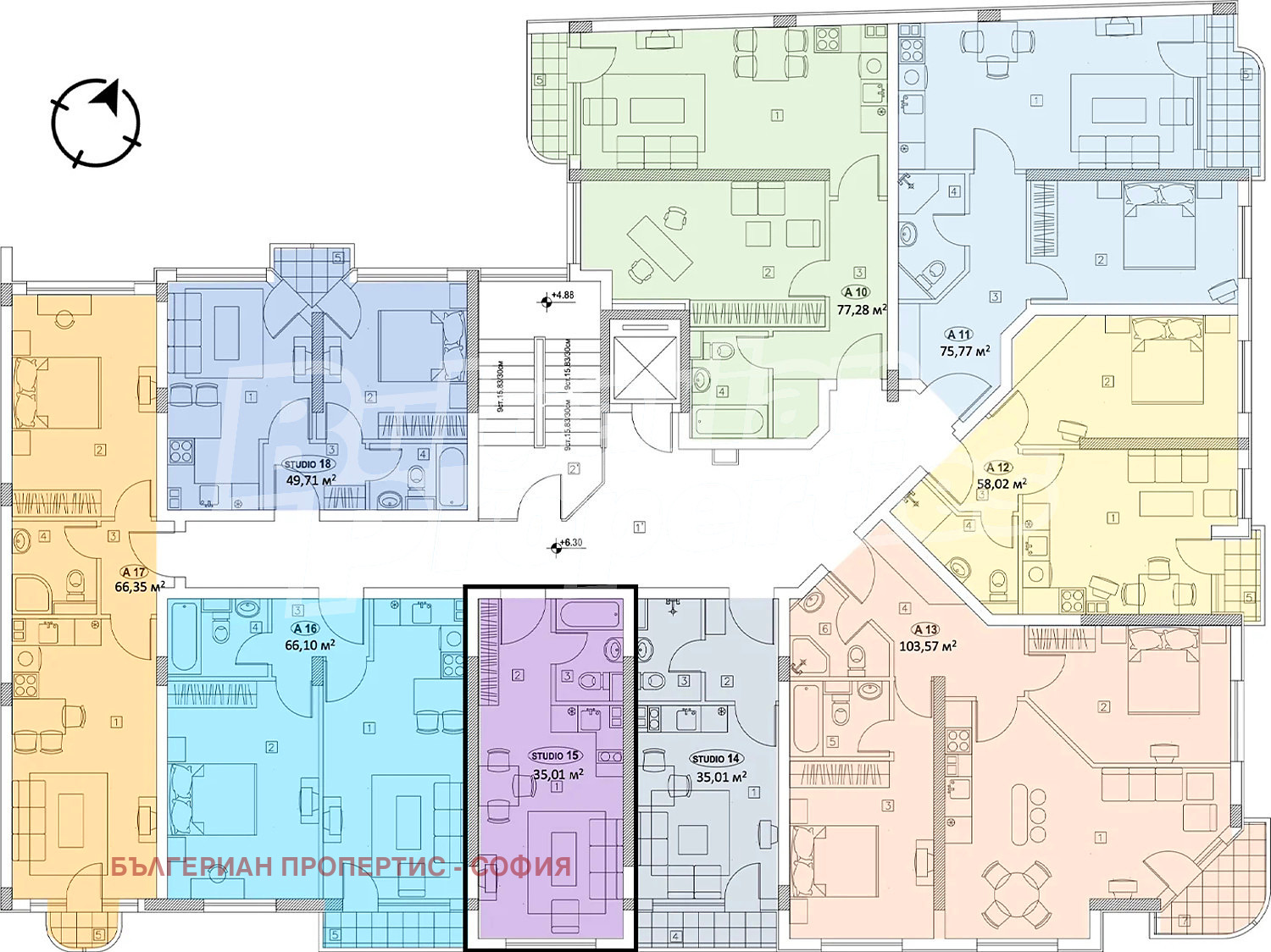 Продава 1-СТАЕН, гр. София, Център, снимка 6 - Апартаменти - 54673935