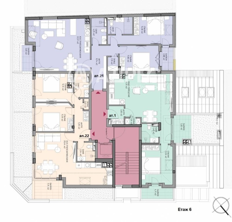 Продаја  1 спаваћа соба Софија , Модерно предградие , 96 м2 | 15942414 - слика [6]