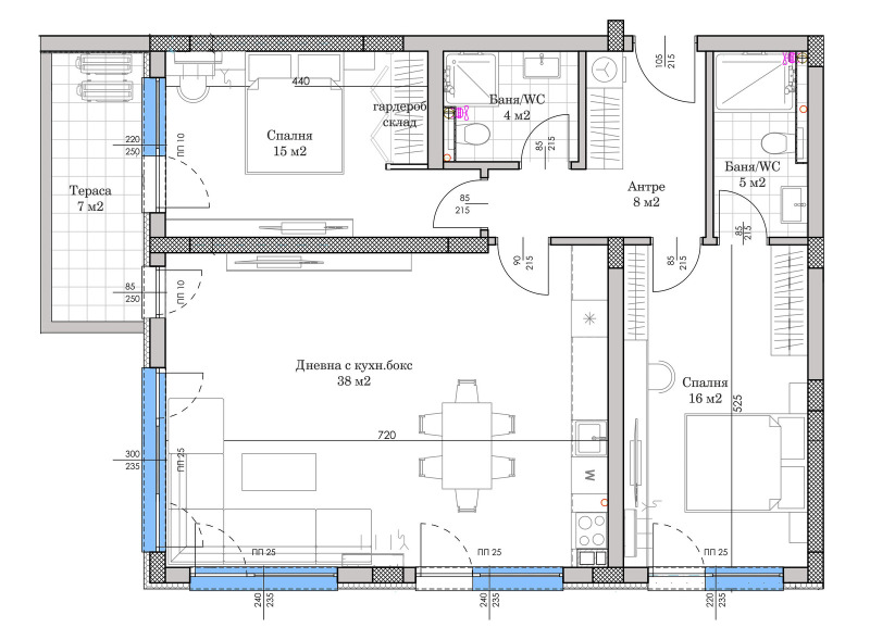 Продаја  2 спаваће собе Пловдив , Остромила , 122 м2 | 14368864 - слика [3]