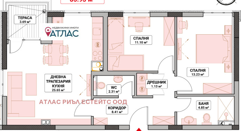 Na prodej  2 ložnice Sofia , Mladost 4 , 103 m2 | 40670667 - obraz [2]