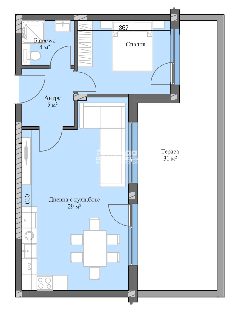 Zu verkaufen  1 Schlafzimmer Plowdiw , Karschijaka , 99 qm | 17129864 - Bild [3]