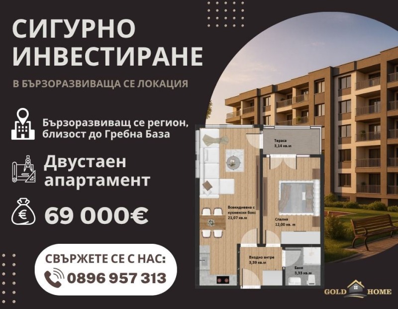 Продава  2-стаен, град Пловдив, Христо Смирненски • 69 000 EUR • ID 76552690 — holmes.bg - [1] 
