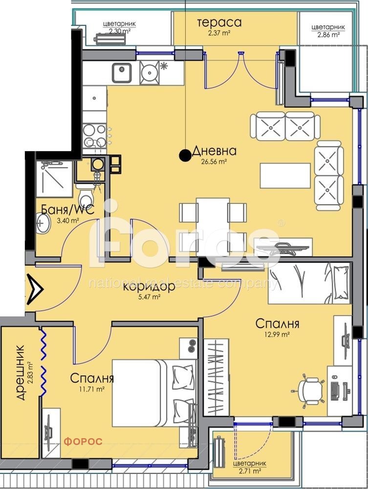 Продава 3-СТАЕН, гр. Бургас, Сарафово, снимка 2 - Апартаменти - 52813687