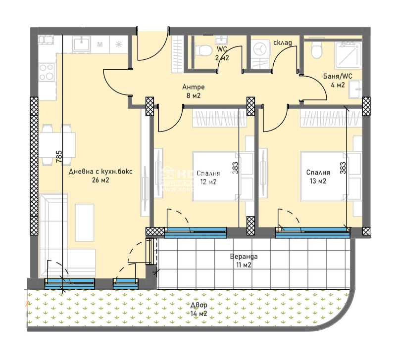 Zu verkaufen  2 Schlafzimmer Plowdiw , Trakija , 124 qm | 81289270 - Bild [2]