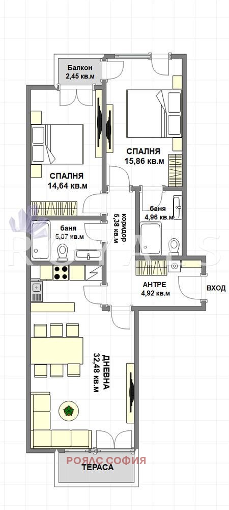 Продава  3-стаен град София , Зона Б-18 , 122 кв.м | 94584914 - изображение [2]