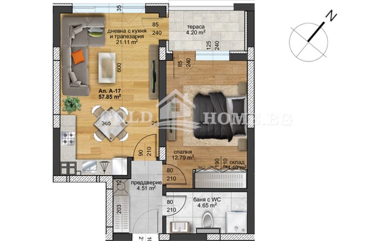 Продава 2-СТАЕН, гр. Пловдив, Христо Смирненски, снимка 2 - Апартаменти - 52710046