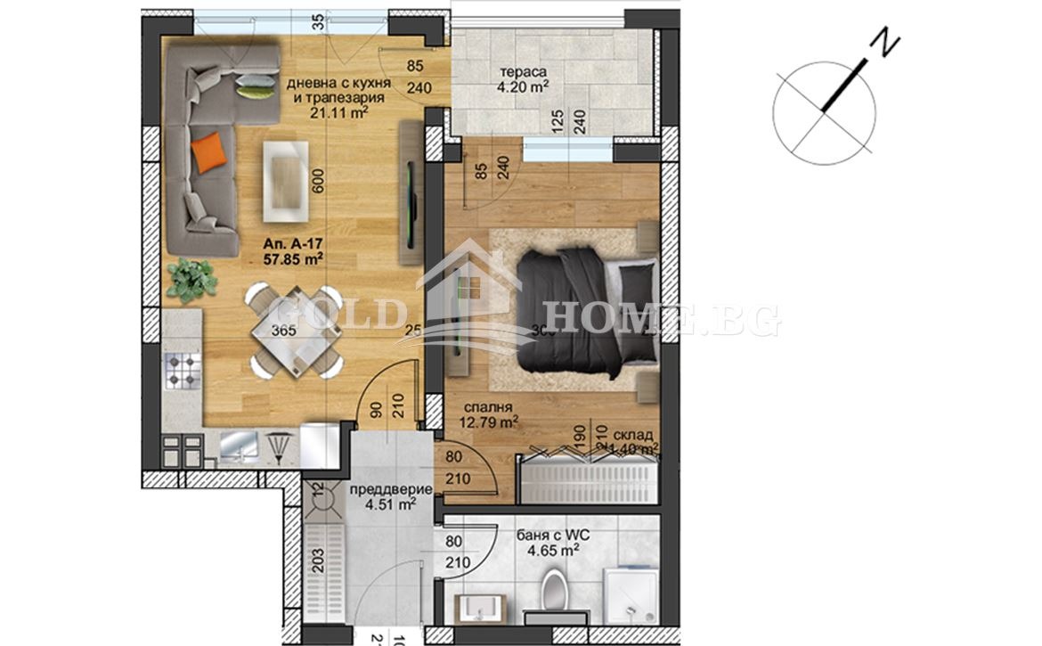 Продава 2-СТАЕН, гр. Пловдив, Христо Смирненски, снимка 2 - Апартаменти - 52710046