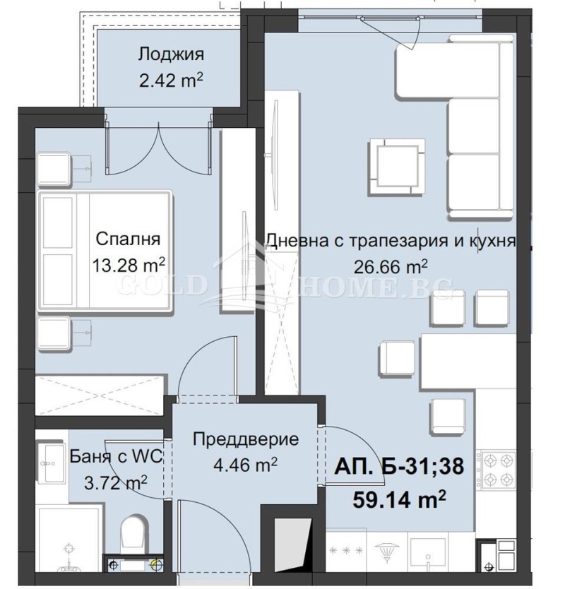 Na sprzedaż  1 sypialnia Plowdiw , Christo Smirnenski , 75 mkw | 45519872 - obraz [3]