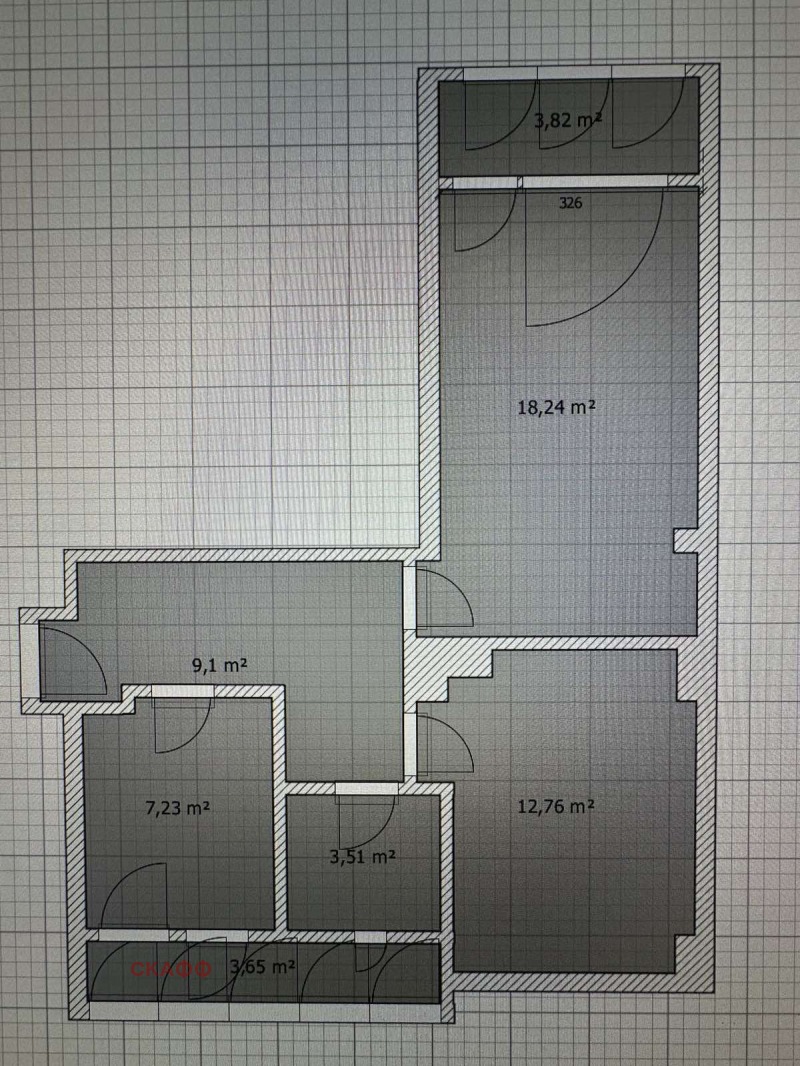 For Sale  2 bedroom Plovdiv , Gladno pole , 70 sq.m | 26474107 - image [2]