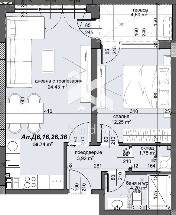 For Sale  1 bedroom Plovdiv , Trakiya , 71 sq.m | 28991542 - image [3]