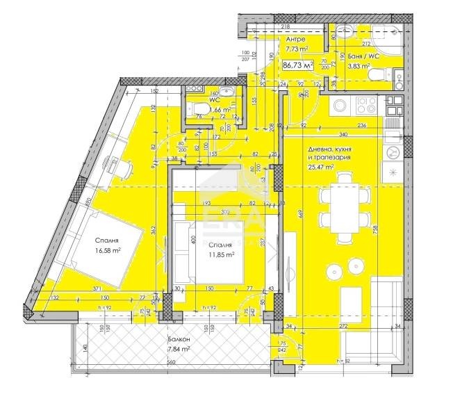 Продава 3-СТАЕН, гр. София, Обеля 1, снимка 12 - Апартаменти - 54050963