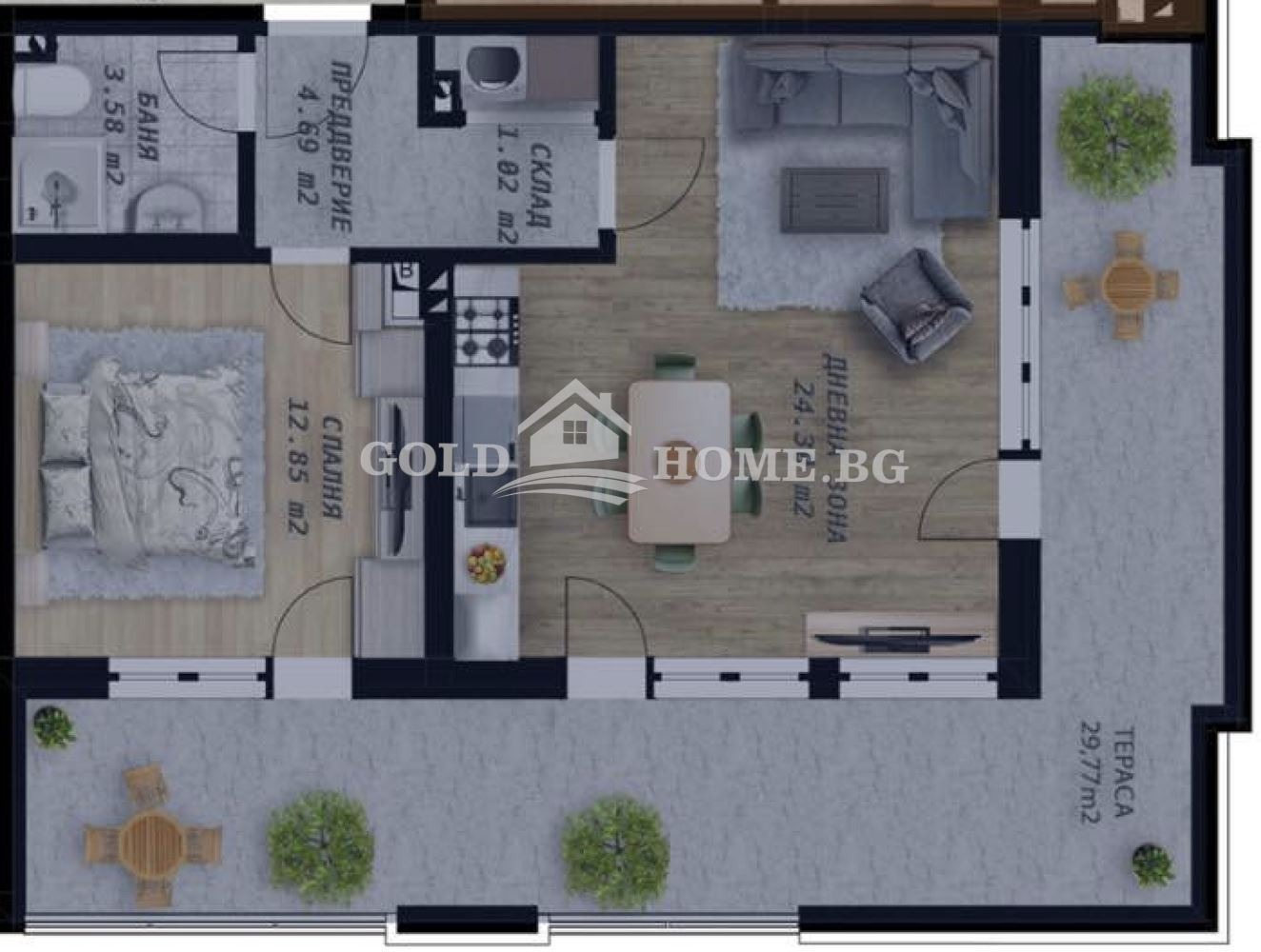 Продава 2-СТАЕН, гр. Пловдив, Беломорски, снимка 5 - Апартаменти - 56270804