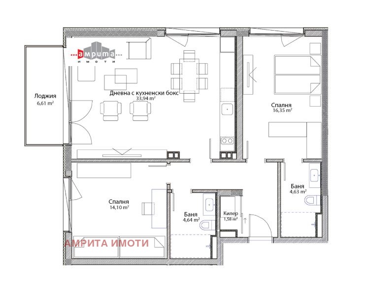Продава 3-СТАЕН, гр. София, Манастирски ливади, снимка 5 - Апартаменти - 56072142