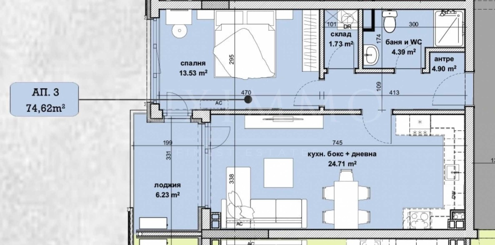 Продава 2-СТАЕН, гр. Бургас, Славейков, снимка 2 - Апартаменти - 55890092