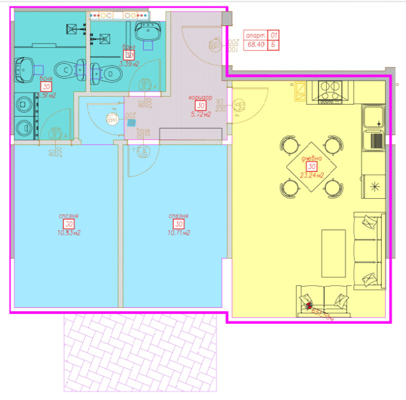 À vendre  2 chambres Sofia , Souhodol , 77 m² | 70172635