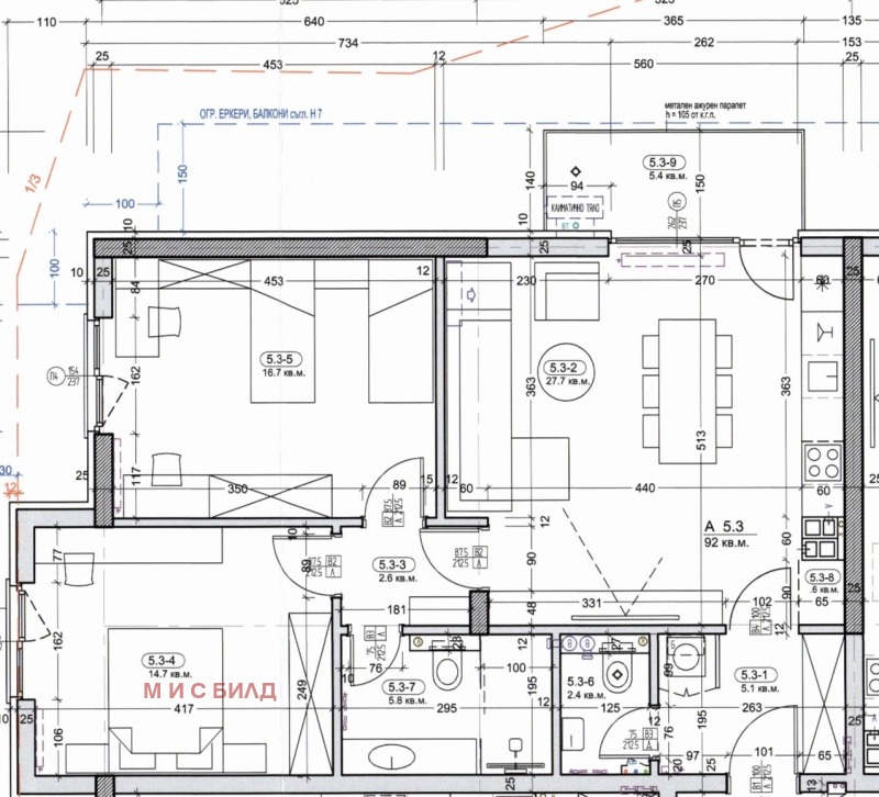 Продава 3-СТАЕН в град София, Левски Г - 105 кв.м / 257 200 € » 503 039.48 лв., М И С БИЛД