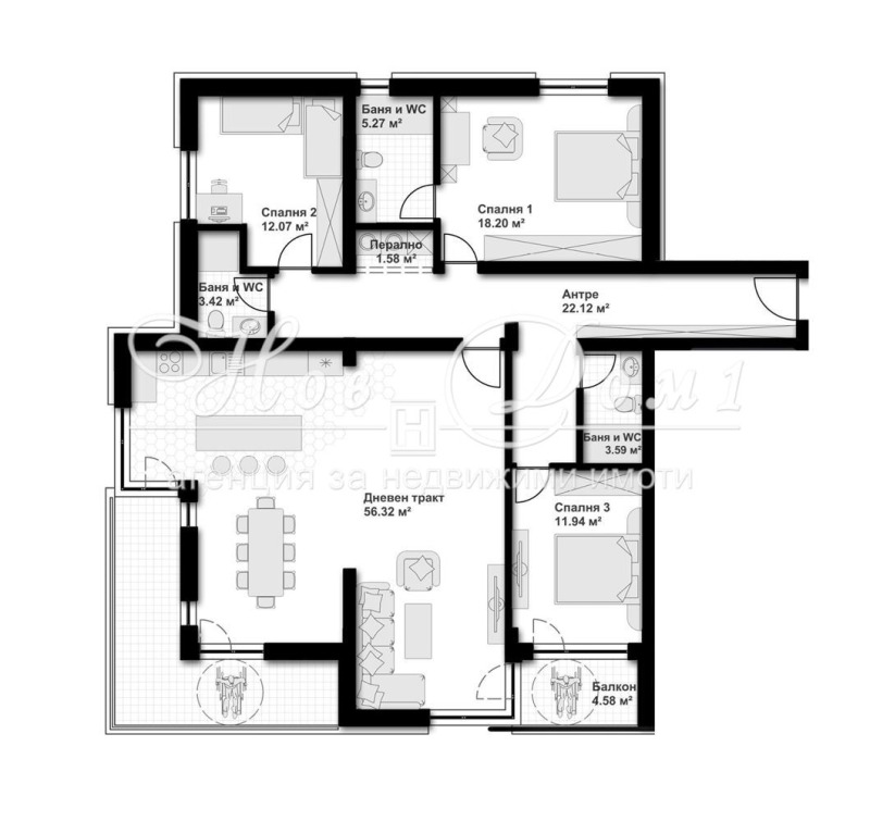 Продава 4-СТАЕН в град Варна, Владислав Варненчик 1 - 201 кв.м / 241 500 € » 472 332.95 лв., НОВ ДОМ 1