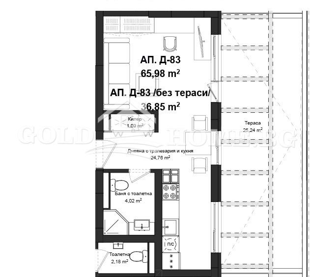 Продава 1-СТАЕН, гр. Пловдив, Гагарин, снимка 5 - Aпартаменти - 48536103