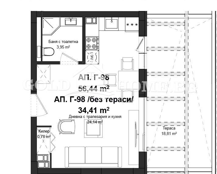 Продава 1-СТАЕН, гр. Пловдив, Гагарин, снимка 3 - Aпартаменти - 48536103