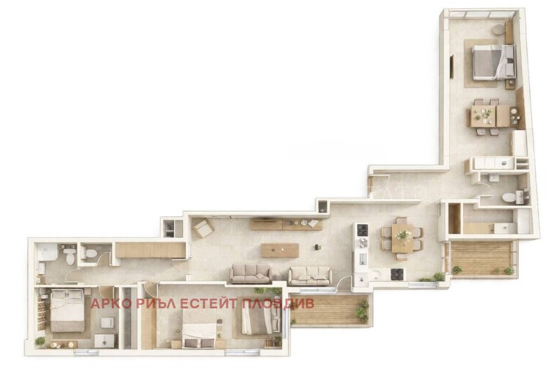 Продава МНОГОСТАЕН в град Пловдив, Център - 188 кв.м / 395 535 € » 773 599.22 лв., АРКО РИЪЛ ЕСТЕЙТ ПЛОВДИВ