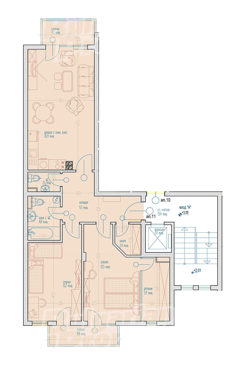 Продава 3-СТАЕН, гр. Варна, Виница, снимка 3 - Aпартаменти - 46694409