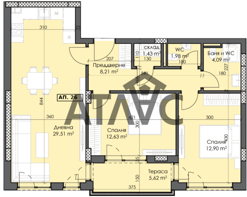 En venta  2 dormitorios Plovdiv , Trakiya , 107 metros cuadrados | 15726131