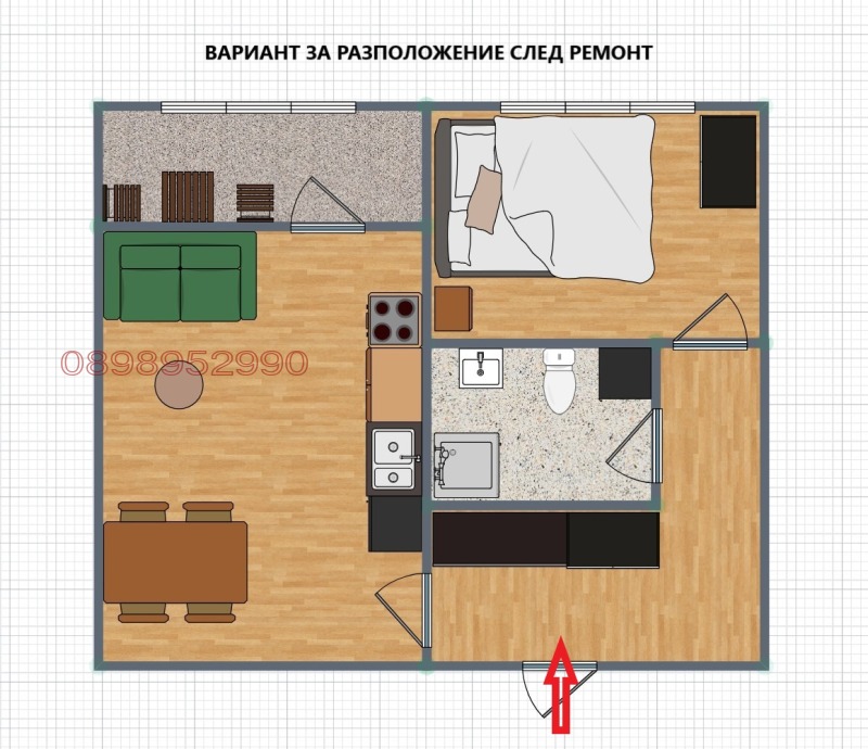 De vânzare  1 dormitor Sofia , Nadejda 3 , 44 mp | 97486506 - imagine [3]