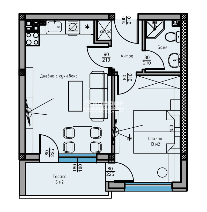 Myytävänä  1 makuuhuone Plovdiv , Ostromila , 57 neliömetriä | 58738320 - kuva [2]