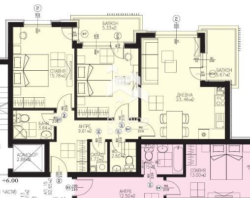 Till salu  2 sovrum Sofia , Dragalevci , 112 kvm | 47020029 - bild [3]