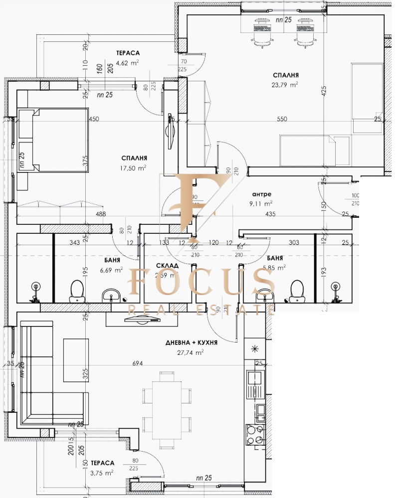 Продава 3-СТАЕН, гр. Пловдив, Коматевско шосе, снимка 2 - Апартаменти - 53260146