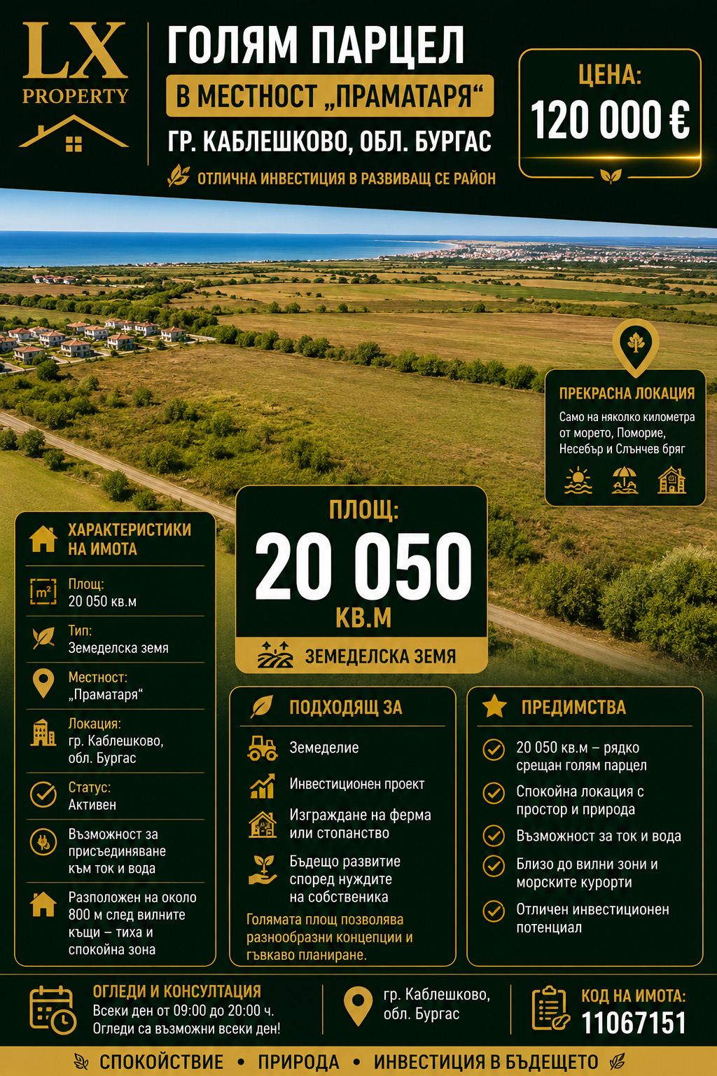 Продава ПАРЦЕЛ, гр. Каблешково, област Бургас